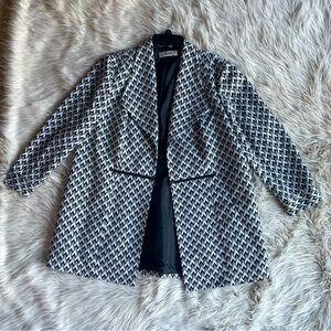 Jones New York Studio Black & White Chevron Blazer